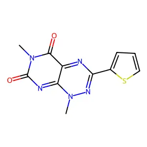 1,6-dimethyl-3-(thiophen-2-yl)pyrimido[5,4-e][1,2,4]triazine-5,7(1H,6H)-dione structure