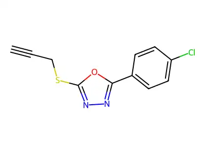 2-(4-Chlorophenyl)-5-(prop-2-yn-1-ylthio)-1,3,4-oxadiazole structure