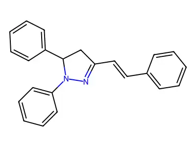 1H-Pyrazole, 4,5-dihydro-1,5-diphenyl-3-[(1E)-2-phenylethenyl]- structure
