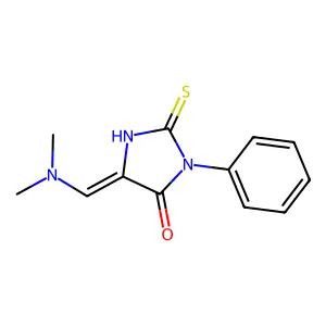 5-[(dimethylamino)methylene]-3-phenyl-2-thioxotetrahydro-4H-imidazol-4-one structure