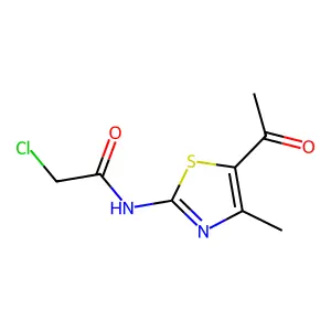 N-(5-acetyl-4-methyl-1,3-thiazol-2-yl)-2-chloroacetamide structure