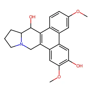 3,7-Dimethoxy-9,11,12,13,13a,14-hexahydrophenanthro[10,9-f]indolizine-6,14-diol structure