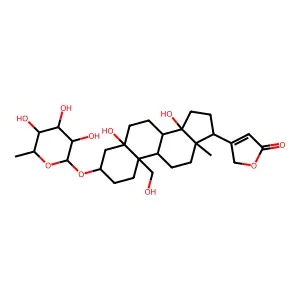 3-((6-Deoxyhexopyranosyl)oxy)-5,14,19-trihydroxycard-20(22)-enolide structure