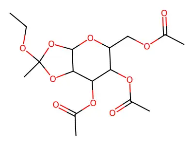 1,2-O-(1-Ethoxyethylidene)-beta-D-mannopyranose triacetate structure