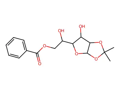 6-o-Benzoyl-1,2-o-(1-methylethylidene)hexofuranose structure