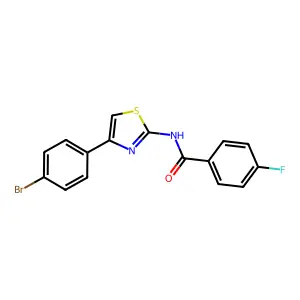 N-[4-(4-bromophenyl)-1,3-thiazol-2-yl]-4-fluorobenzamide structure