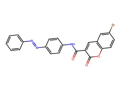 6-bromo-2-oxo-N-{4-[(E)-phenyldiazenyl]phenyl}-2H-chromene-3-carboxamide structure