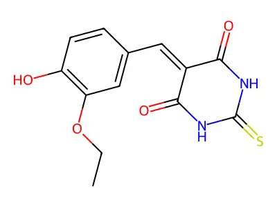 (5Z)-5-(3-ethoxy-4-hydroxybenzylidene)-6-hydroxy-2-sulfanylpyrimidin-4(5H)-one structure