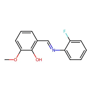 2-{(E)-[(2-fluorophenyl)imino]methyl}-6-methoxyphenol structure