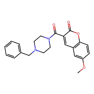 3-(4-benzylpiperazine-1-carbonyl)-6-methoxy-2H-chromen-2-one structure