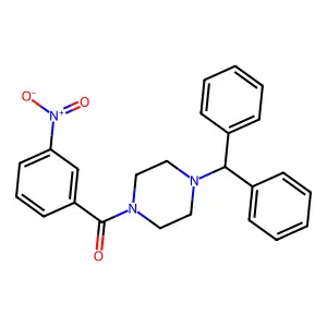 1-Benzhydryl-4-(3-nitrobenzoyl)piperazine structure