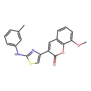 8-Methoxy-3-(2-m-tolylamino-thiazol-4-yl)-chromen-2-one structure