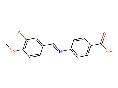 4-{[(3-Bromo-4-methoxyphenyl)methylidene]amino}benzoic acid structure
