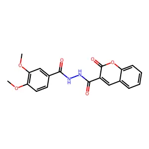 N'-(3,4-dimethoxybenzoyl)-2-oxochromene-3-carbohydrazide structure