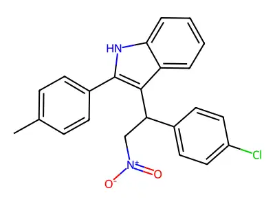3-[1-(4-chlorophenyl)-2-nitroethyl]-2-(4-methylphenyl)-1H-indole structure
