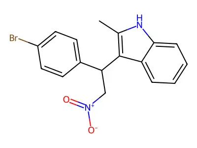 3-[1-(4-bromophenyl)-2-nitroethyl]-2-methyl-1H-indole structure