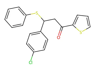 3-(4-Chlorophenyl)-3-(phenylsulfanyl)-1-(thiophen-2-yl)propan-1-one structure