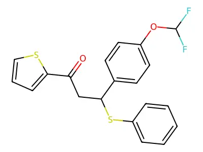 3-[4-(Difluoromethoxy)phenyl]-3-(phenylsulfanyl)-1-(thiophen-2-yl)propan-1-one structure