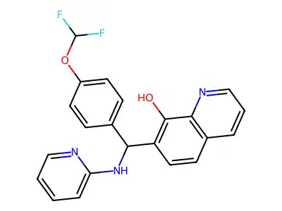 7-{[4-(Difluoromethoxy)phenyl](2-pyridylamino)methyl}quinolin-8-ol structure