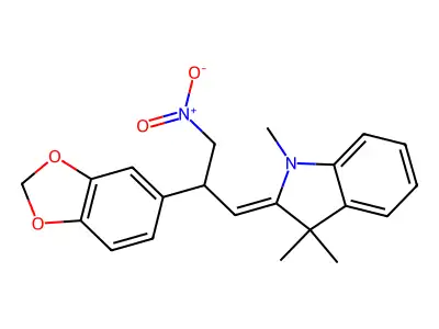 2-[2-(1,3-Benzodioxol-5-yl)-3-nitropropylidene]-1,3,3-trimethylindole structure