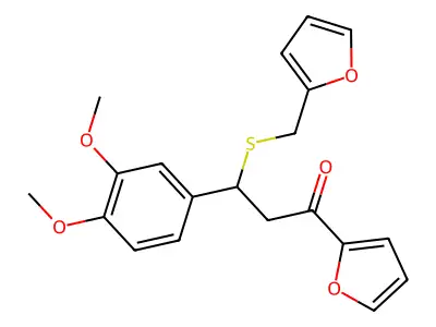3-(3,4-Dimethoxyphenyl)-1-(2-furyl)-3-(2-furylmethylthio)propan-1-one structure