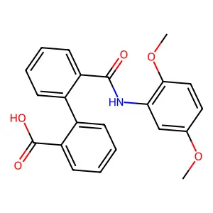 2'-((2,5-Dimethoxyphenyl)carbamoyl)-[1,1'-biphenyl]-2-carboxylic acid structure