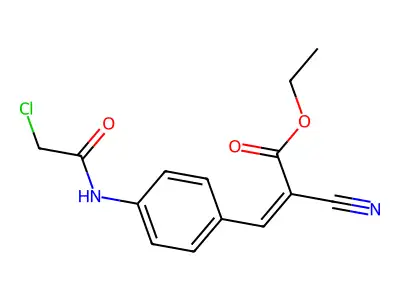 Ethyl 3-[4-(2-chloroacetamido)phenyl]-2-cyanoprop-2-enoate structure