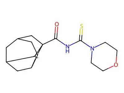 N-(morpholine-4-carbothioyl)tricyclo[4.3.1.1^{3,8}]undecane-1-carboxamide structure