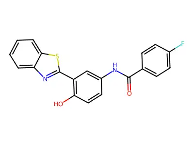 N-[3-(1,3-benzothiazol-2-yl)-4-hydroxyphenyl]-4-fluorobenzamide structure