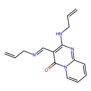 (E)-2-(allylamino)-3-((allylimino)methyl)-4H-pyrido[1,2-a]pyrimidin-4-one structure