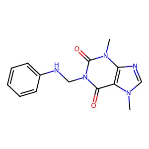 1-(anilinomethyl)-3,7-dimethyl-3,7-dihydro-1H-purine-2,6-dione structure