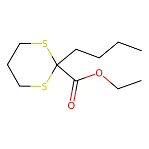 Ethyl 2-butyl-1,3-dithiane-2-carboxylate structure