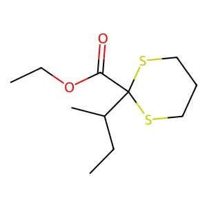 Ethyl 2-butan-2-yl-1,3-dithiane-2-carboxylate structure