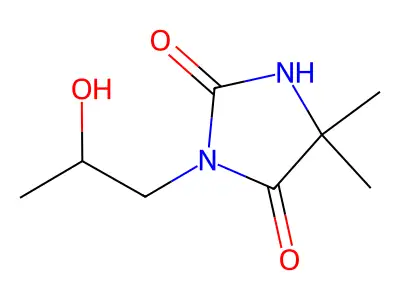3-(2-Hydroxypropyl)-5,5-dimethylimidazolidine-2,4-dione structure