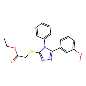 Ethyl 2-[5-(3-methoxyphenyl)-4-phenyl-1,2,4-triazol-3-ylthio]acetate structure