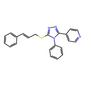 (E)-4-(5-(cinnamylthio)-4-phenyl-4H-1,2,4-triazol-3-yl)pyridine structure