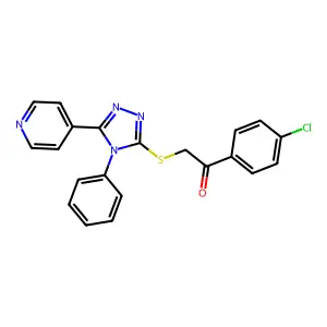 1-(4-chlorophenyl)-2-{[4-phenyl-5-(pyridin-4-yl)-4H-1,2,4-triazol-3-yl]sulfanyl}ethan-1-one structure