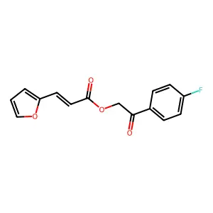 (E)-2-(4-fluorophenyl)-2-oxoethyl 3-(furan-2-yl)acrylate structure
