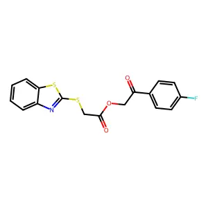 2-(4-Fluorophenyl)-2-oxoethyl (1,3-benzothiazol-2-ylsulfanyl)acetate structure