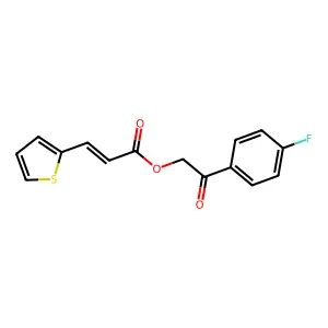 2-(4-fluorophenyl)-2-oxoethyl (2E)-3-(thiophen-2-yl)prop-2-enoate structure