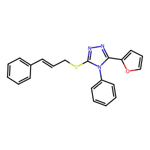 3-(cinnamylthio)-5-(furan-2-yl)-4-phenyl-4H-1,2,4-triazole structure