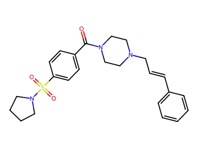 (E)-(4-cinnamylpiperazin-1-yl)(4-(pyrrolidin-1-ylsulfonyl)phenyl)methanone structure