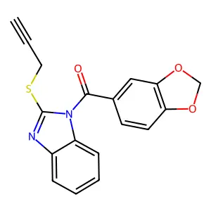Benzo[1,3]dioxol-5-yl-(2-prop-2-ynylsulfanyl-benzoimidazol-1-yl)-methanone structure