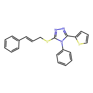 3-(cinnamylthio)-4-phenyl-5-(thiophen-2-yl)-4H-1,2,4-triazole structure