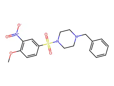 1-Benzyl-4-((4-methoxy-3-nitrophenyl)sulfonyl)piperazine structure