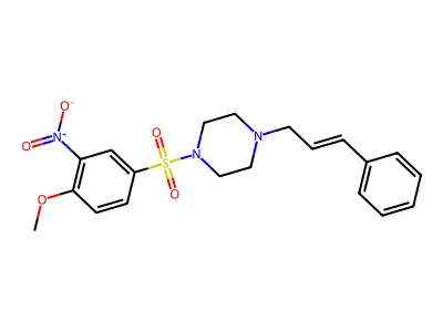 1-Cinnamyl-4-((4-methoxy-3-nitrophenyl)sulfonyl)piperazine structure