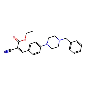 (Z)-ethyl 3-(4-(4-benzylpiperazin-1-yl)phenyl)-2-cyanoacrylate structure