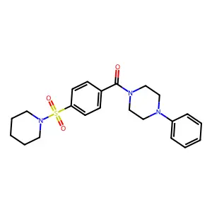 (4-Phenylpiperazin-1-yl)(4-(piperidin-1-ylsulfonyl)phenyl)methanone structure