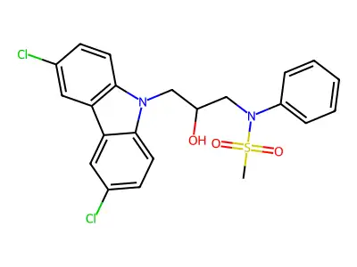 N-[3-(3,6-dichlorocarbazol-9-yl)-2-hydroxypropyl]-N-phenylmethanesulfonamide structure