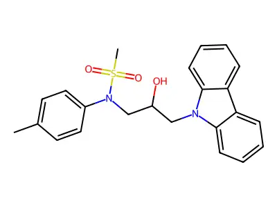 N-[3-(9H-carbazol-9-yl)-2-hydroxypropyl]-N-(4-methylphenyl)methanesulfonamide structure
